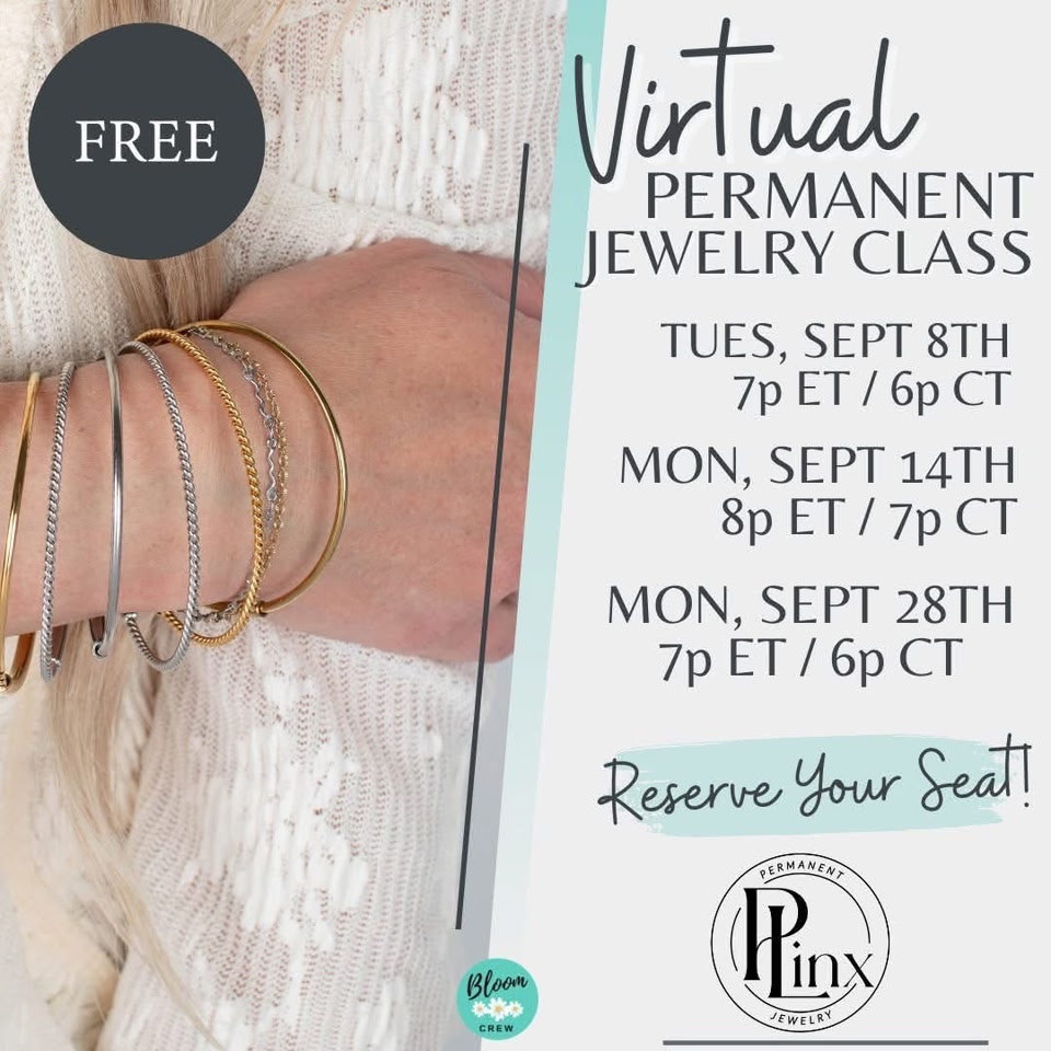 Okay…have you been a little curious about this permanent jewelry thing?! 👀

Come peek BEHIND THE BRAND with me TONIGHT at 7pm ET / 6pm CT! 
👉🏼We’ll chat all things permanent jewelry, how it works + what getting started can look like.

👉🏼It’s FREE and zero pressure—just come be nosy‼️

👉🏼Want the Zoom link? Drop CLASS below or shoot me a message and I’ll send it your way!